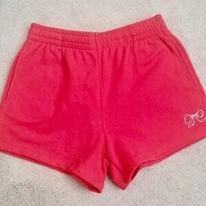 STATE OF MINE Women's Valentine's Day Fleece Shorts Red Size Large